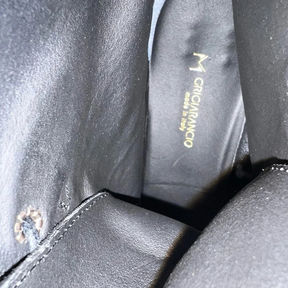 GRIGIARANCIO, US10, suede leather faux fur ankle lace up 1” block heel bootie - Picture 7 of 9